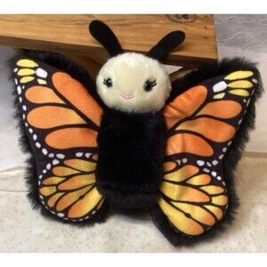 Douglass Monarch Mini Butterfly Plush Finger Puppet Lovey Fuzzy Stuffed Toy